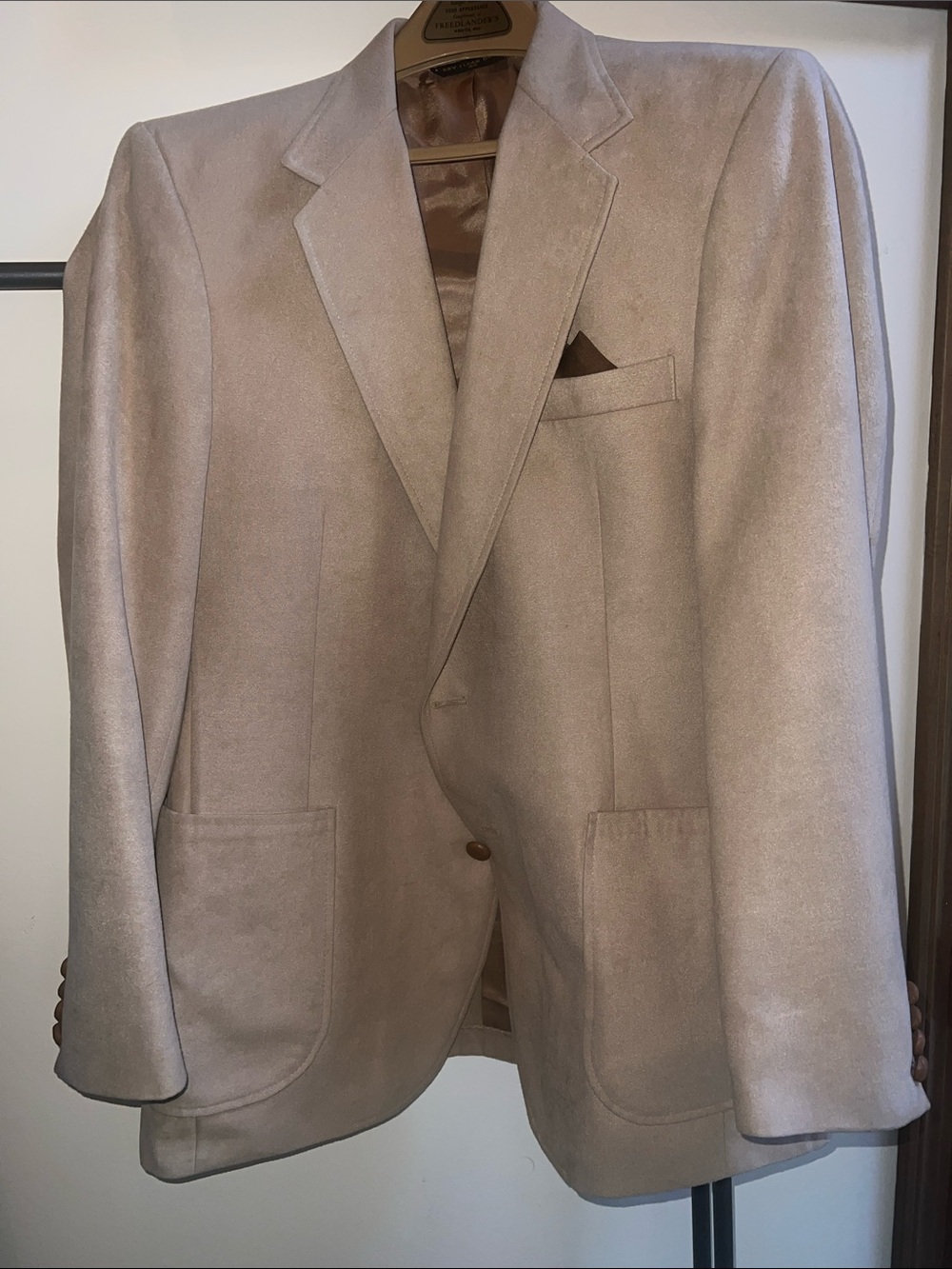 Vintage Haggar Light Beige Suede Sport Coat
